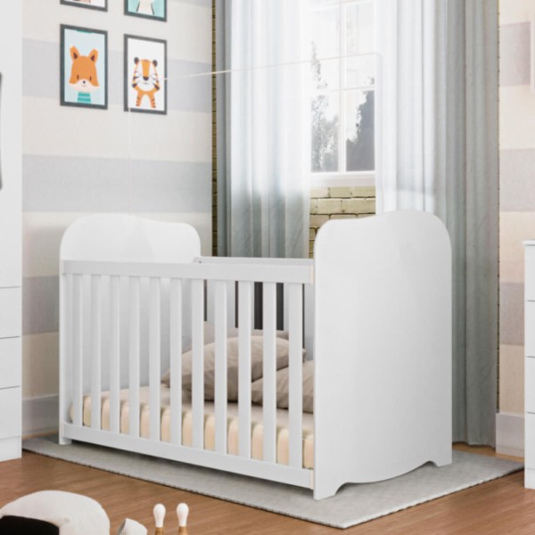 Encontraproduto.com.br - Berço Peroba Uli com 3 opções de altura - Branco