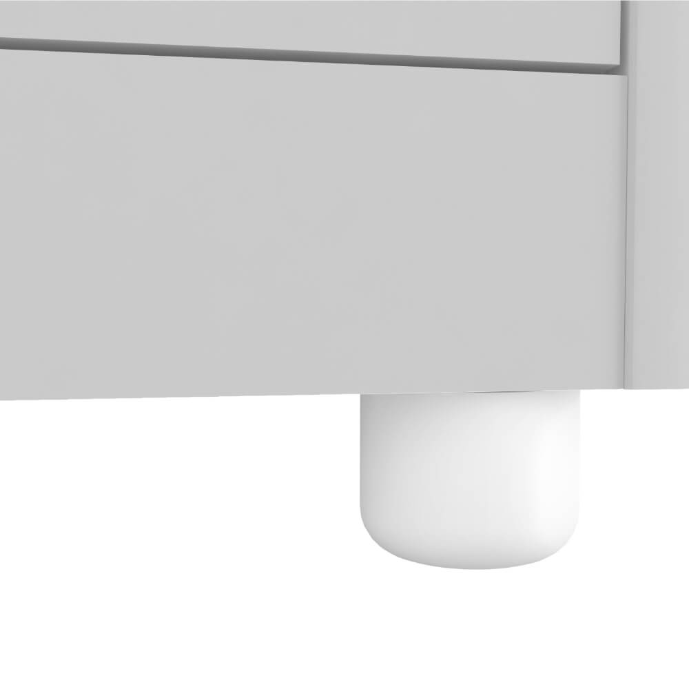 Encontraproduto.com.br - Cômoda Bolinha Peroba com 4 Gavetas e 1 Porta com Visor - Branco