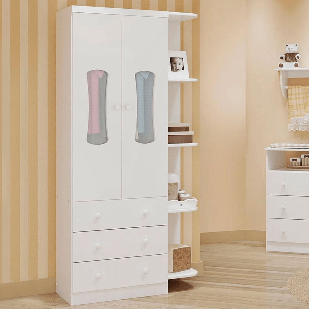 Guarda-Roupa Infantil Peroba Branco 2 Portas