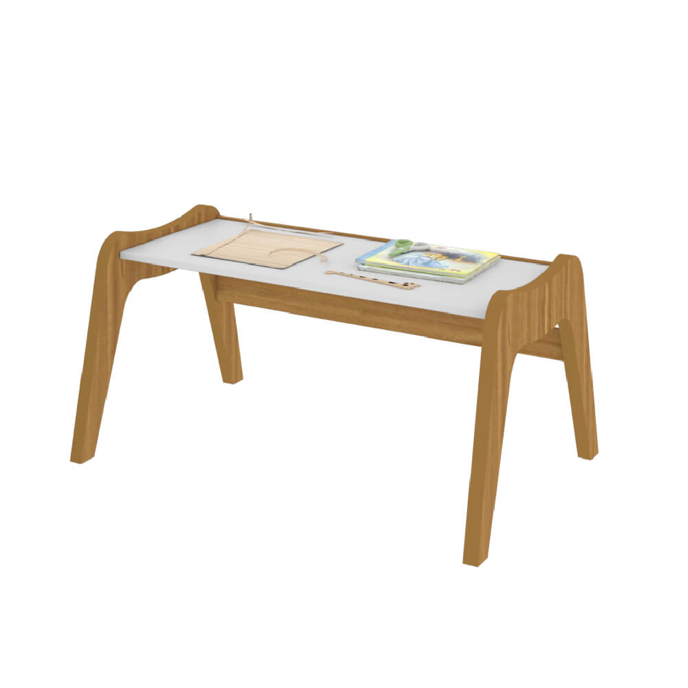 Encontraproduto.com.br - Berço Peroba Guti Retrô 5 em 1 - Branco/Amêndoa