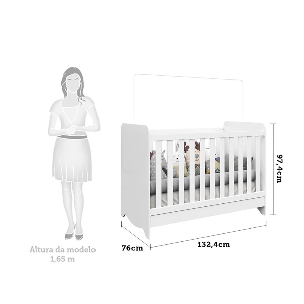 Encontraproduto.com.br - Quarto de Bebê Berço Mini Cama e Cômoda 3 gavetas 1 porta Bem MDF Móveis Peroba