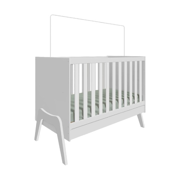 Encontraproduto.com.br - Berço Peroba Guti Retrô 5 em 1 - Branco Fosco