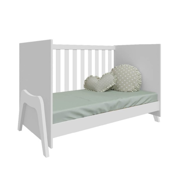 Encontraproduto.com.br - Berço Peroba Guti Retrô 5 em 1 - Branco Fosco