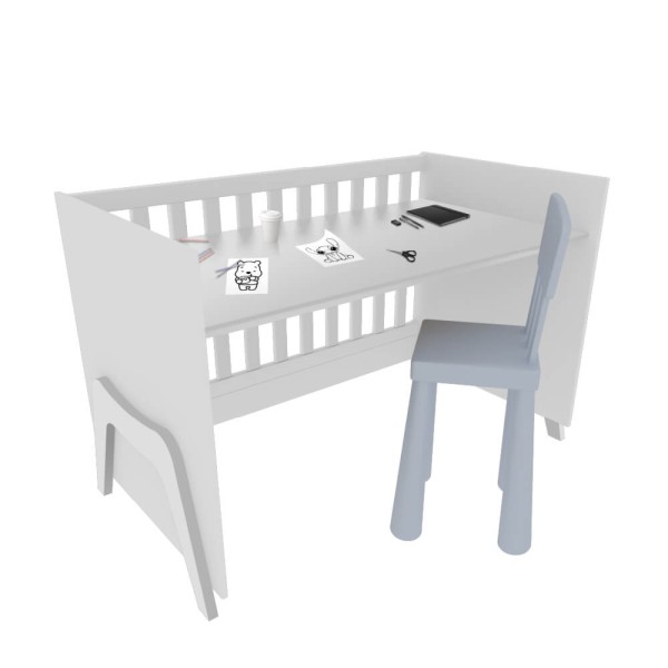 Encontraproduto.com.br - Berço Peroba Guti Retrô 5 em 1 - Branco Fosco