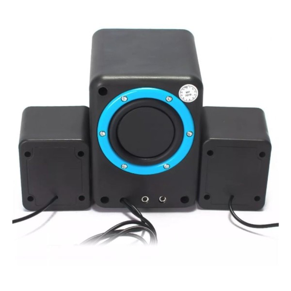 Encontraproduto.com.br - Caixa de Som Portatil 2.1 com Subwoofer USB P2 PC TV Celular Notebook 12W Rms