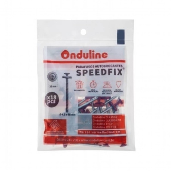 Encontraproduto.com.br - Parafuso para Telha com 18 peças Vermelho/Marrom Onduline