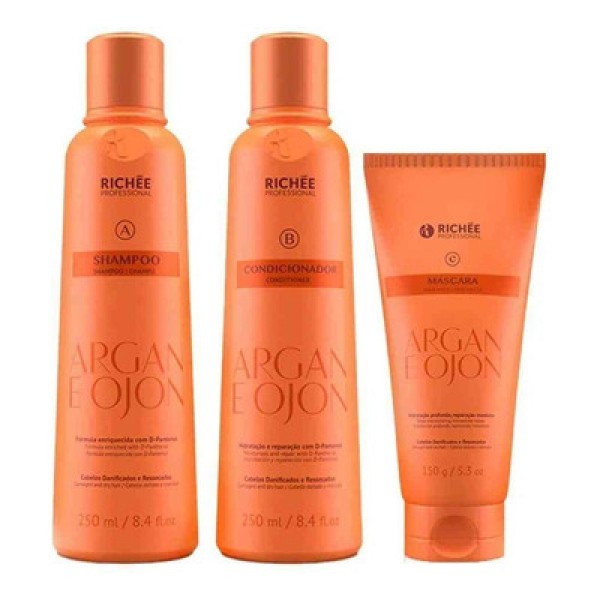 Encontraproduto.com.br - Richée Argan E Ojon Shampoo 250ml + Cond 250ml +máscara 150g