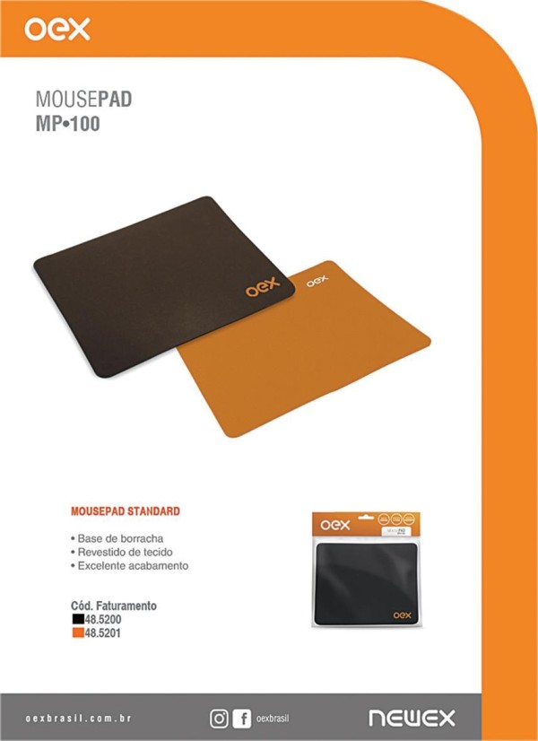 Encontraproduto.com.br - Mousepad Eva Oex Mp100 Preto