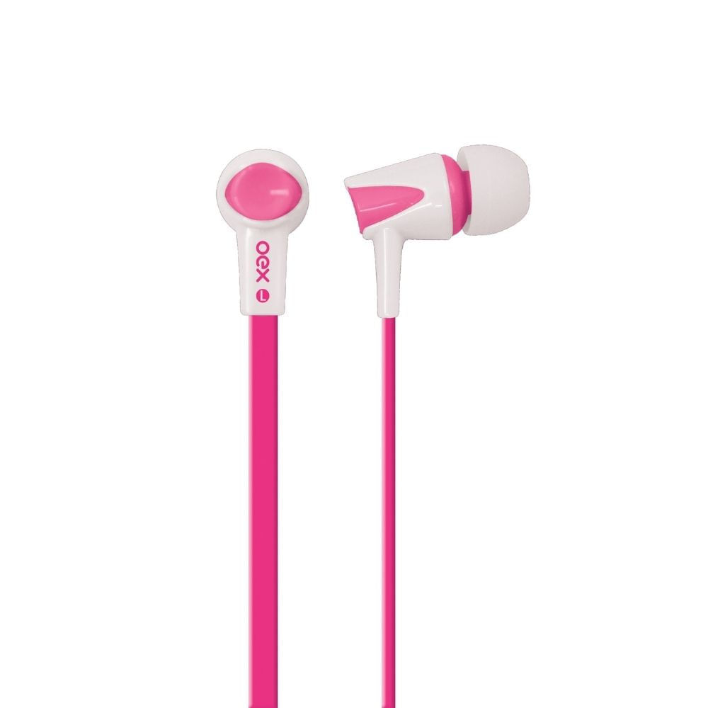 Encontraproduto.com.br - Fone De Ouvido Intra Auricular Com Microfone Oex Colorhit Fn203 - Rosa E Branco