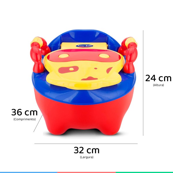 Encontraproduto.com.br - Troninho Infantil Fazenda Musical Assento Anatômico Com Tampa Vaquinha Colorida Prime Baby