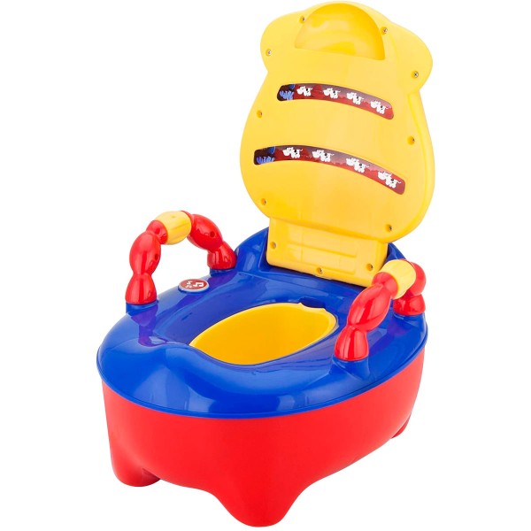 Encontraproduto.com.br - Troninho Infantil Fazenda Musical Assento Anatômico Com Tampa Vaquinha Colorida Prime Baby
