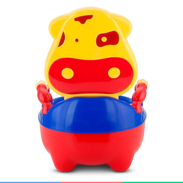Encontraproduto.com.br - Troninho Infantil Fazenda Musical Assento Anatômico Com Tampa Vaquinha Colorida Prime Baby