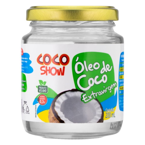 Encontraproduto.com.br - Óleo de Coco Extra Virgem Coco Show Vidro 200ml