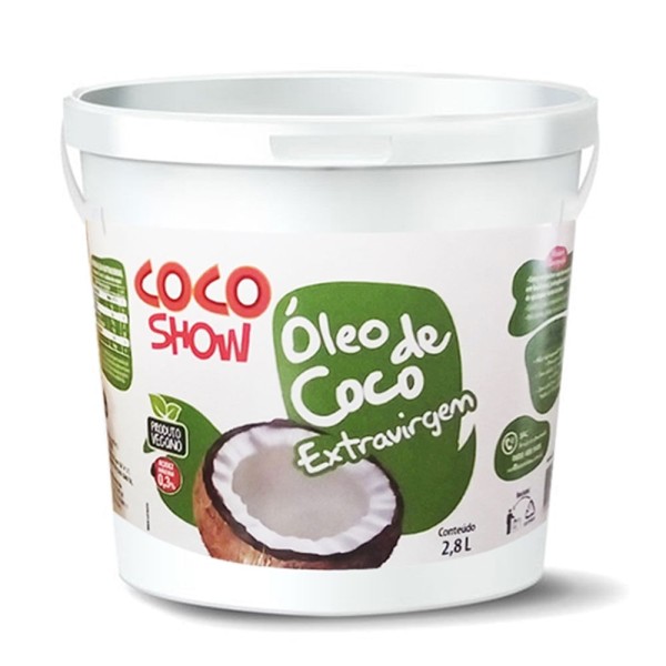 Encontraproduto.com.br - Coco Show Óleo de Coco Extra Virgem Copra 2,8L
