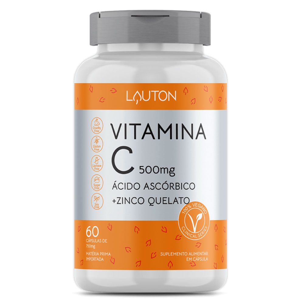 Vitamina C e Zinco Quelato Lauton 60 Cápsulas