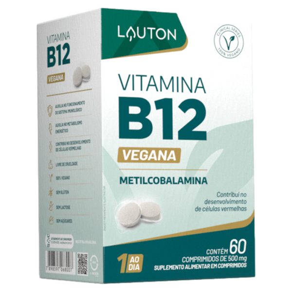 Encontraproduto.com.br - Vitamina b12 (9,94mcg) 60 Cápsulas - Lauton Nutrition