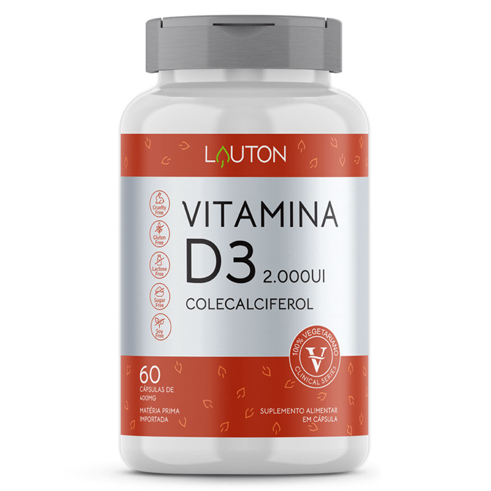 Vitamina D3 (Colecalciferol) Lauton Nutrition 2000UI 60 Cáps