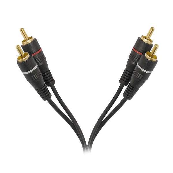 Encontraproduto.com.br - Cabo de Audio EVUS Standard C-017 GOLD 2RCA+2RCA Macho 1,5M