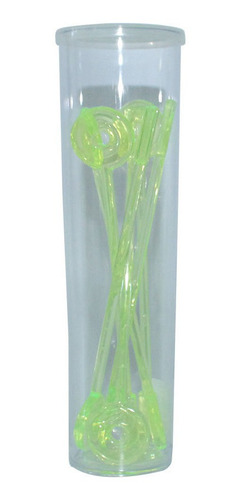 Kit Copo Big Long com 6 Mexedores em Plástico Ps Laranja Neon - Ap1050lrn - Plastifesta