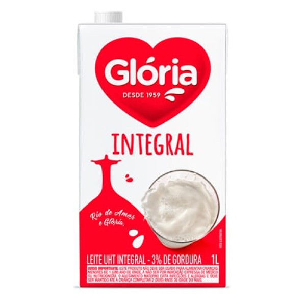 Encontraproduto.com.br - Leite Longa Vida Gloria Integral Com Tampa 1L