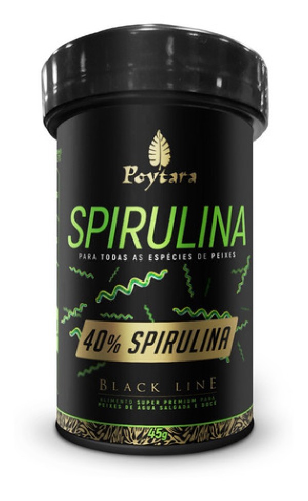 Ração Spirulina 40% Black Line Poytara