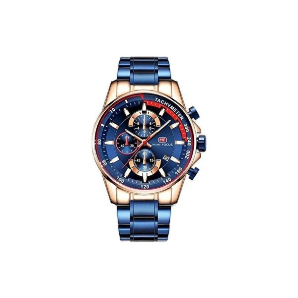Encontraproduto.com.br - Relógio Minifocus Mf0218g à Prova D Água Azull-Douradora