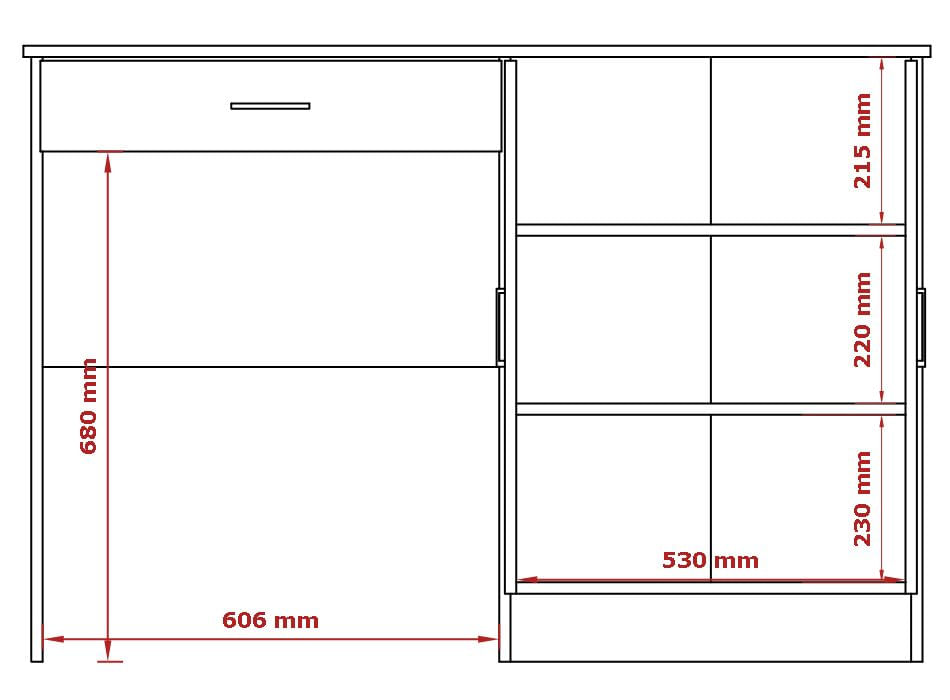 Encontraproduto.com.br - Mesa para Computador com 2 Portas 1 Gaveta Space Patrimar