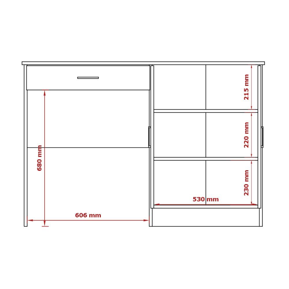 Encontraproduto.com.br - Mesa para Computador com 2 Portas 1 Gaveta Space Patrimar