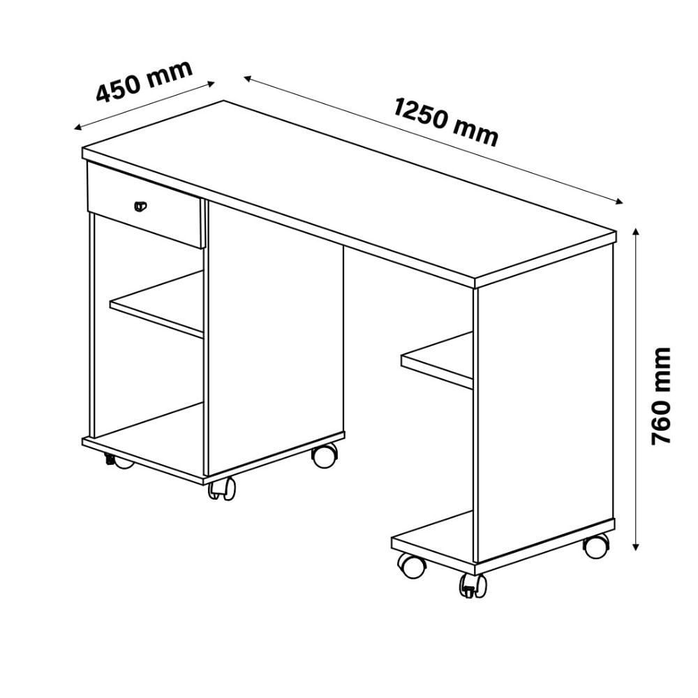 Encontraproduto.com.br - Mesa para Computador 1 Gaveta com Nichos Million Patrimar