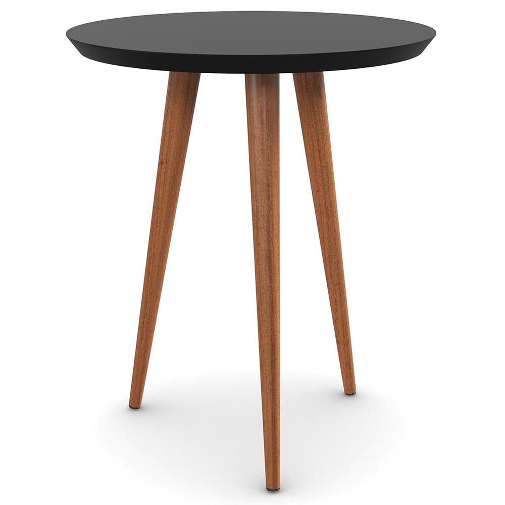 Encontraproduto.com.br - Mesa Lateral Alta Patrimar Lins Preto Com Cedro