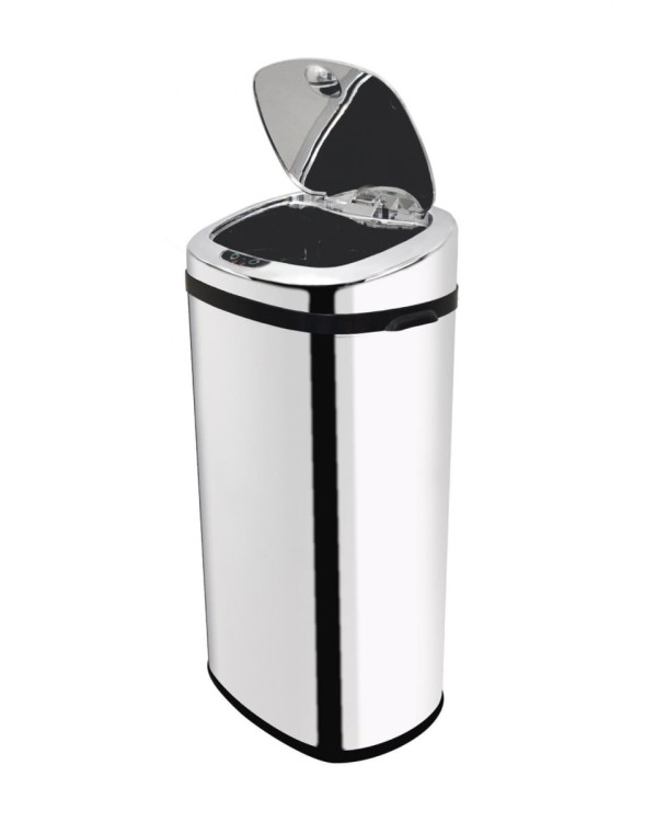 Encontraproduto.com.br - Lixeira Automática Bionox 42 Litros Aço Inox Biovis