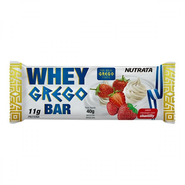Encontraproduto.com.br - Barra Whey Grego Bar Sabor Morango Com Chantilly 40g