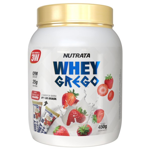 Encontraproduto.com.br - Whey Grego Morango com Chantilly Nutrata 450g