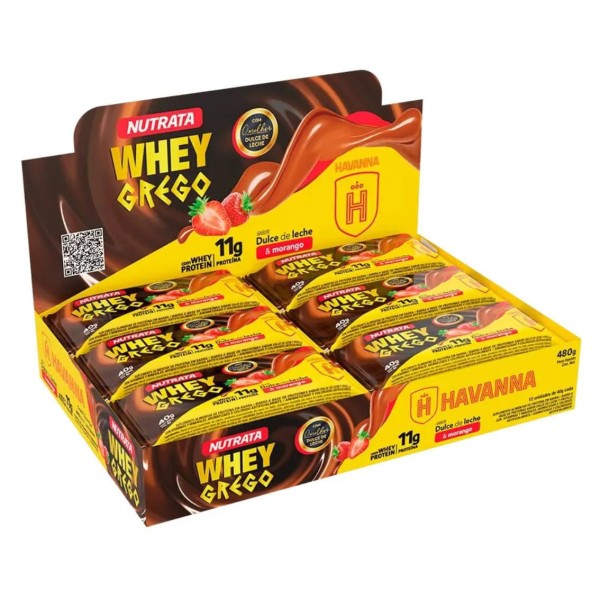 Encontraproduto.com.br - Whey Grego Bar Doce Leite Havana (cx 12un) Nutrata- Original