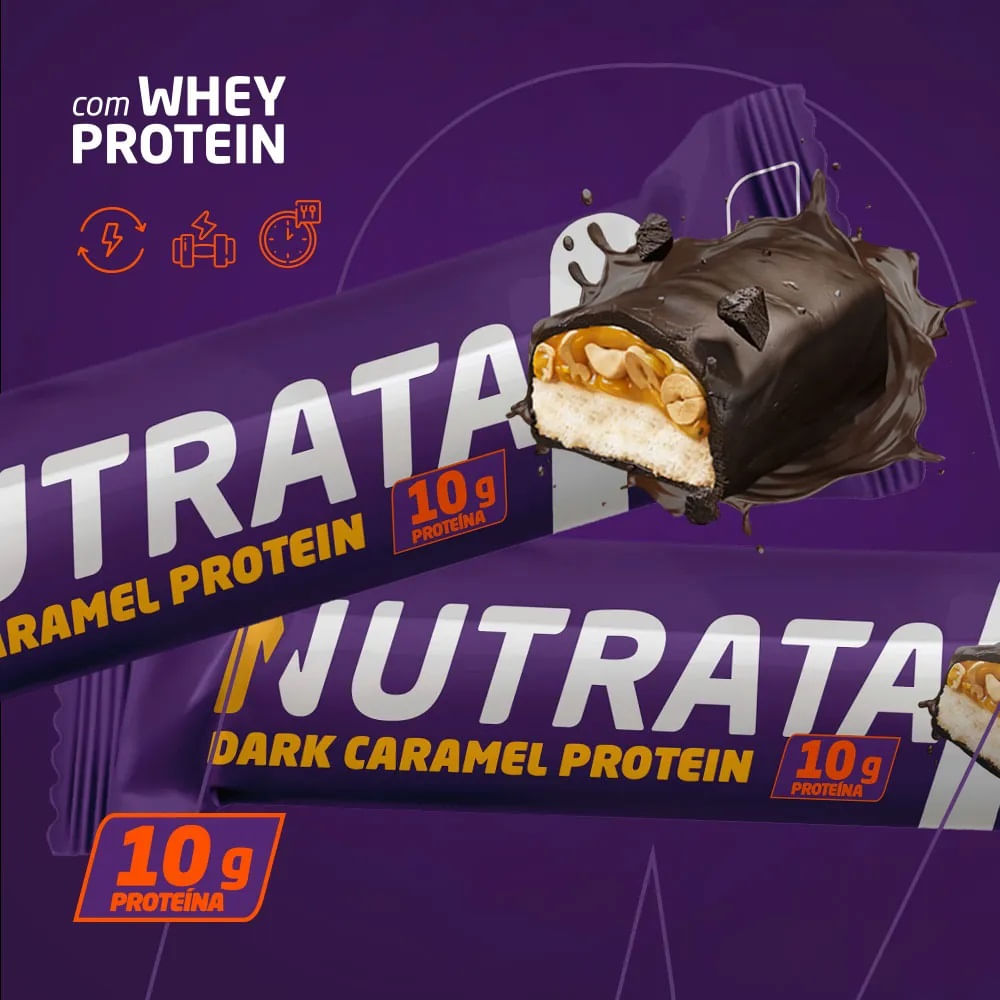 Encontraproduto.com.br - Barra Protein Wafer Dark Caramel Nutrata Display Com 12x45g