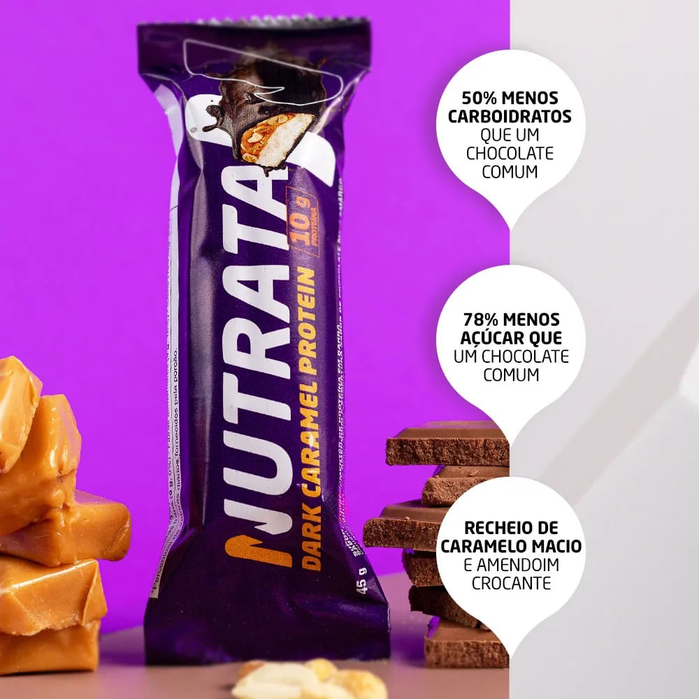 Encontraproduto.com.br - Barra Protein Wafer Dark Caramel Nutrata Display Com 12x45g