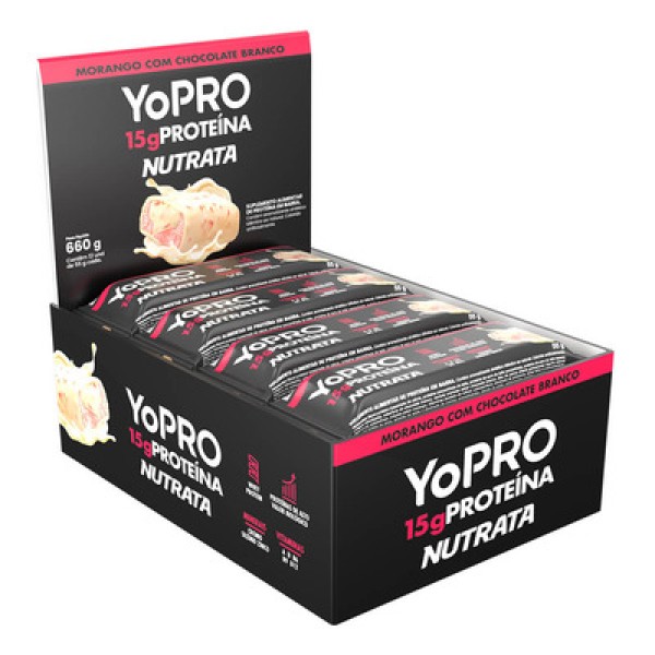 Encontraproduto.com.br - Barra de Proteína YoPro 55g 12 Unidades Nutrata