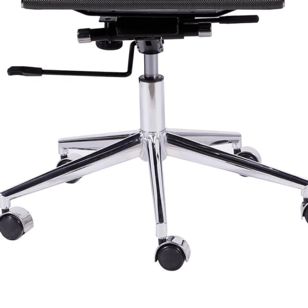 Encontraproduto.com.br - Cadeira Giratória Baixa Office Tela Preto Base Rodízio Cromado