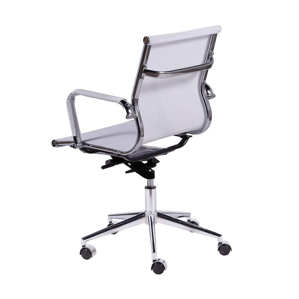 Cadeira Office Tela Baixa com Rodizio Branca