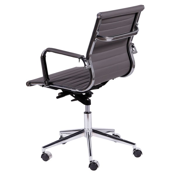 Cadeira Office Eames Esteirinha Baixa com Rodizio Cinza
