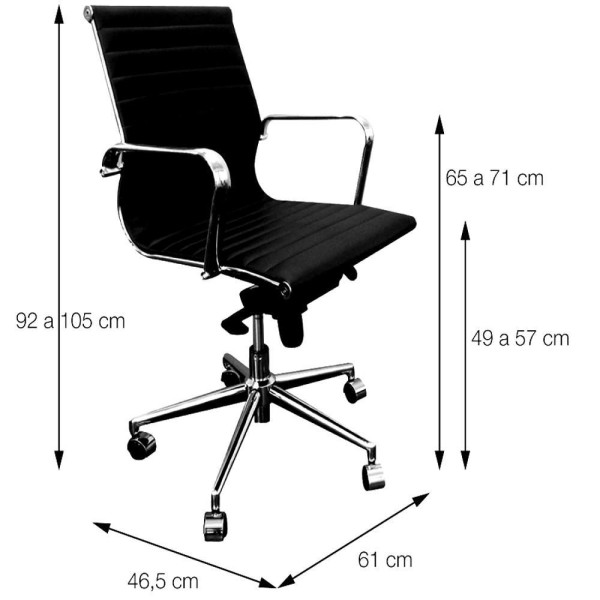 Encontraproduto.com.br - Cadeira Office Eames Esteirinha Baixa com Rodizio Cinza