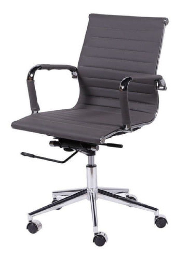 Encontraproduto.com.br - Cadeira Office Eames Esteirinha Baixa com Rodizio Cinza