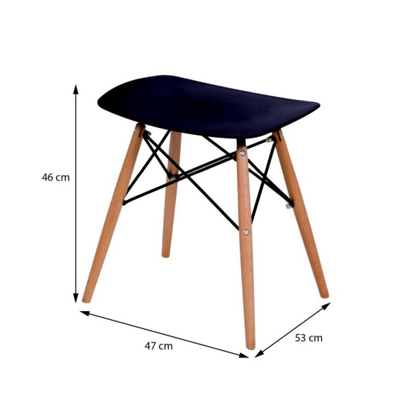 Banqueta Baixa Eames Preta