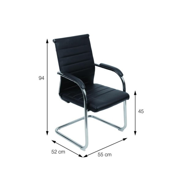 Encontraproduto.com.br - Cadeira Florença Preta Base Fixa Cromada