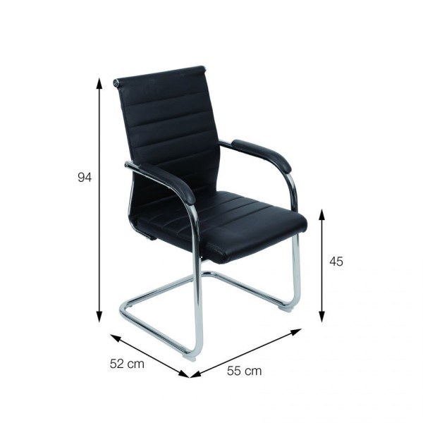 Encontraproduto.com.br - Cadeira Florença Preta Base Fixa Cromada