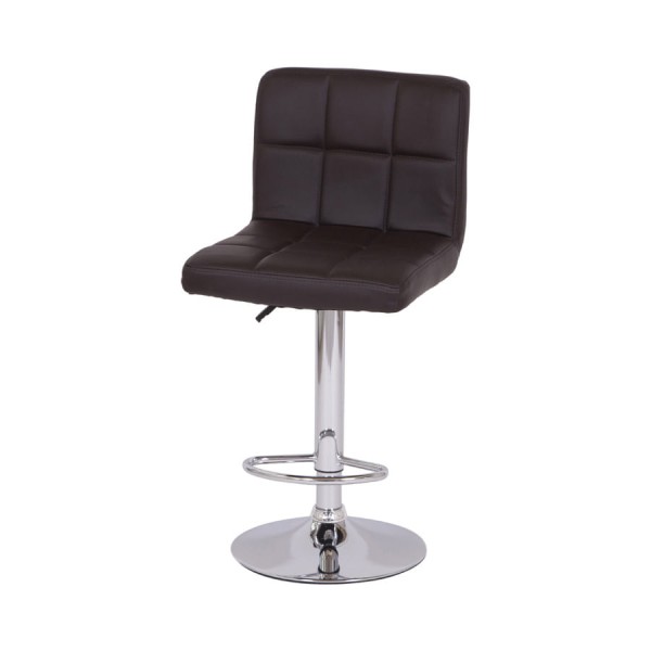 Banqueta Confort Estofada Café Base Cromada