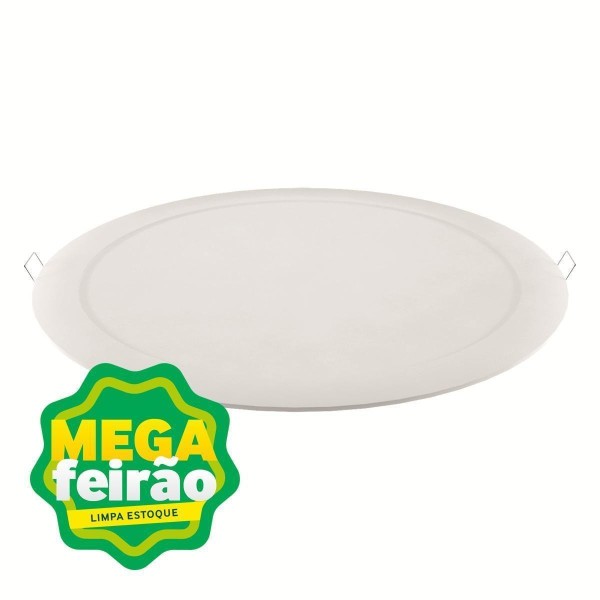 Encontraproduto.com.br - Painel LED de Embutir Redondo Downlight 24W 6000K Alumínio E Polimeros Sinteticos Luminatti Lm119 Branco Bivolt