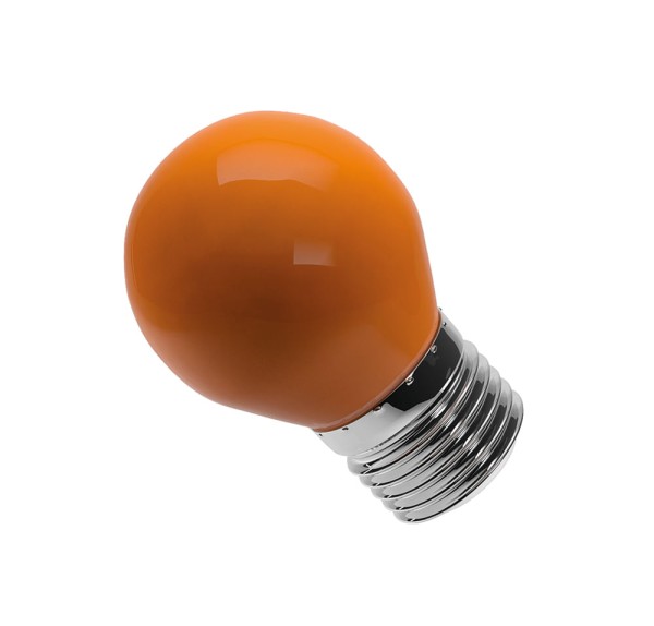 Encontraproduto.com.br - Lâmpada de LED Bolinha Color Bulbo G45 6W E27 Luz Âmbar