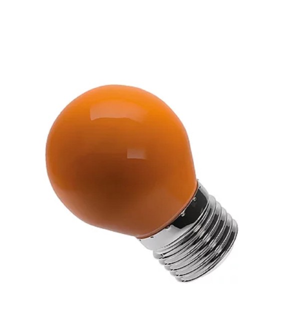 Encontraproduto.com.br - Lâmpada de LED Bolinha Color Bulbo G45 6W E27 Luz Âmbar