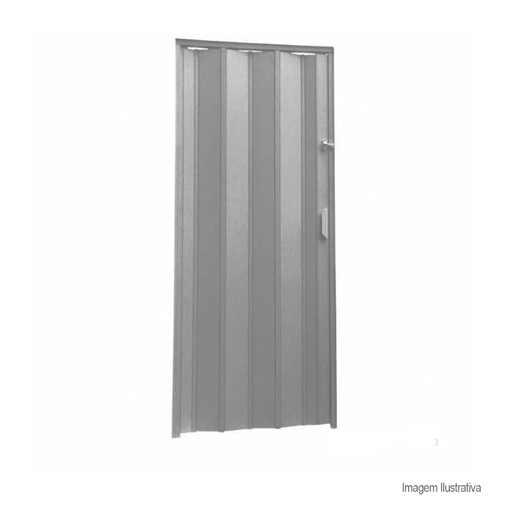 Encontraproduto.com.br - Porta sanfonada 90x210cm cinza - plasflex